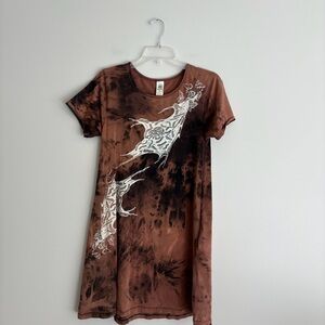 Soul Flower Earthy Tie-Dye Mini Dress